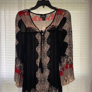 Angie Black Printed Boho Dress - Size M